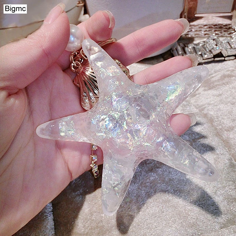 Брелок starfis с кристаллами брелок для влюбленных в морскую звезду металлический