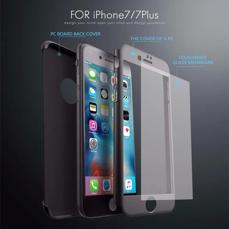 ipaky For iPhone XS MAX Case 360 Full Protective Hard PC Tempered Flim cover X XR 8 7 6 6s 10 s plus coque cases | Мобильные