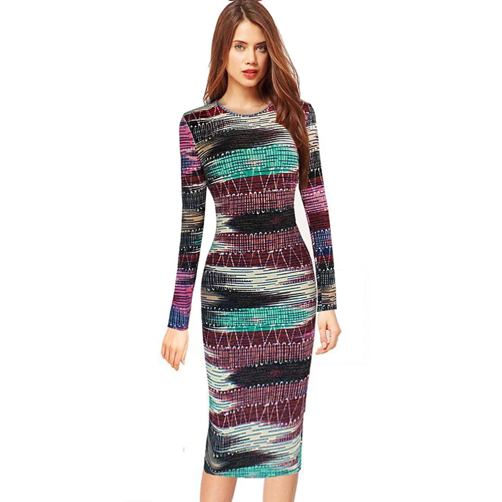 Сезон Зима 2016 синтетический для женщин цветочный принт платья Элегантное узкое