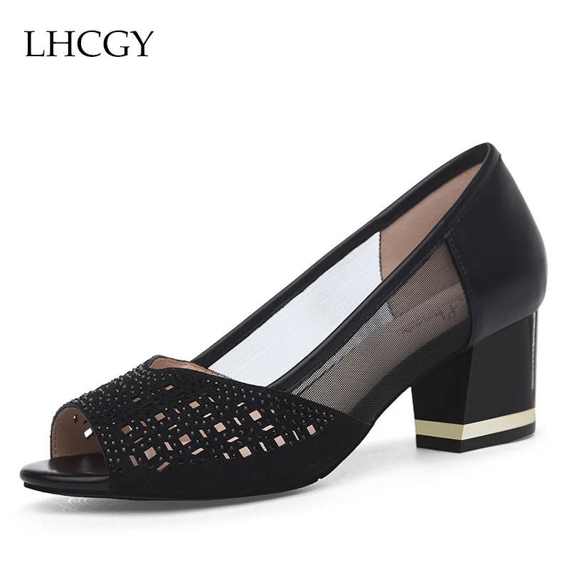 Женские босоножки с открытым носком туфли лодочки на высоком каблуке модельные