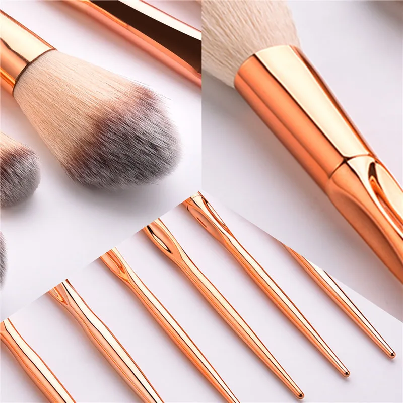 

8pcs/lot Makeup Brushes Set Rose Gold Handle Foundation Powder Face Contour Eyeshadow Make up Brush Cosmetic Tool Kit