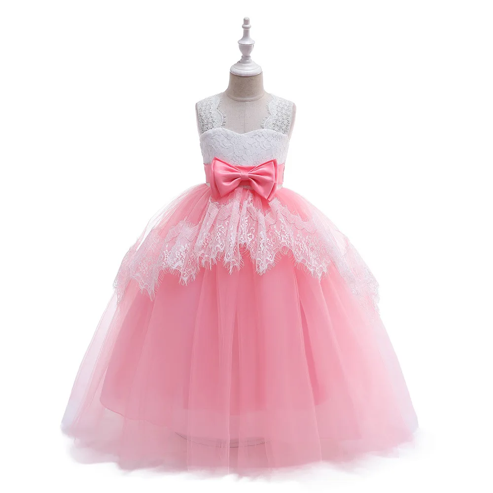 2019 NEW Girl Children Communion Gown Teenage Flower FOR Wedding Dress Tulle Tutu Kids Princess Sleeveless Party Dresses | Детская