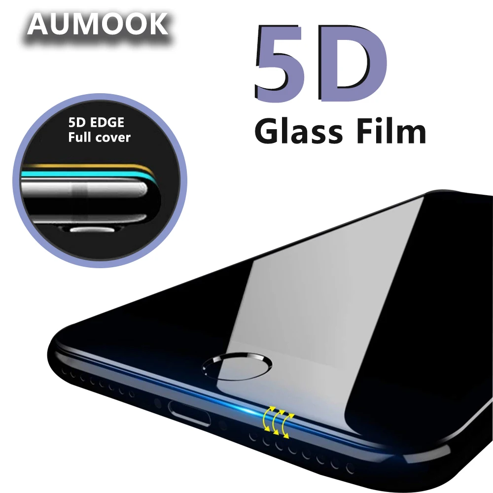 Закаленное стекло протектор для IPhone 6 7 8 5D изогнутые края Защитное X PLUS 9 H