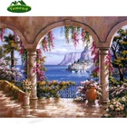 Новое поступление сад море алмазов картина камни в форме ромба Стразы Набор для вышивания крестиком DIY Алмазная Emboridery пейзаж