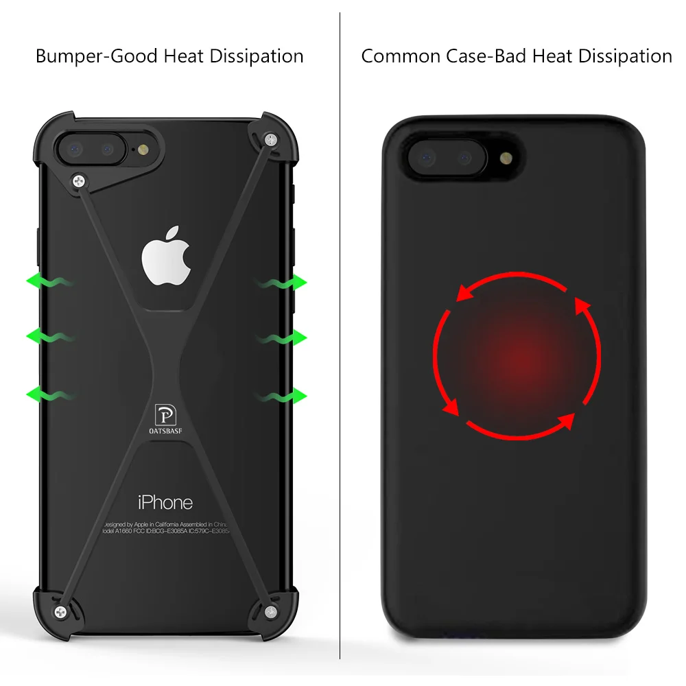 Чехол X shape для iPhone 7 индивидуальная оболочка Plus металлический Пограничный бампер