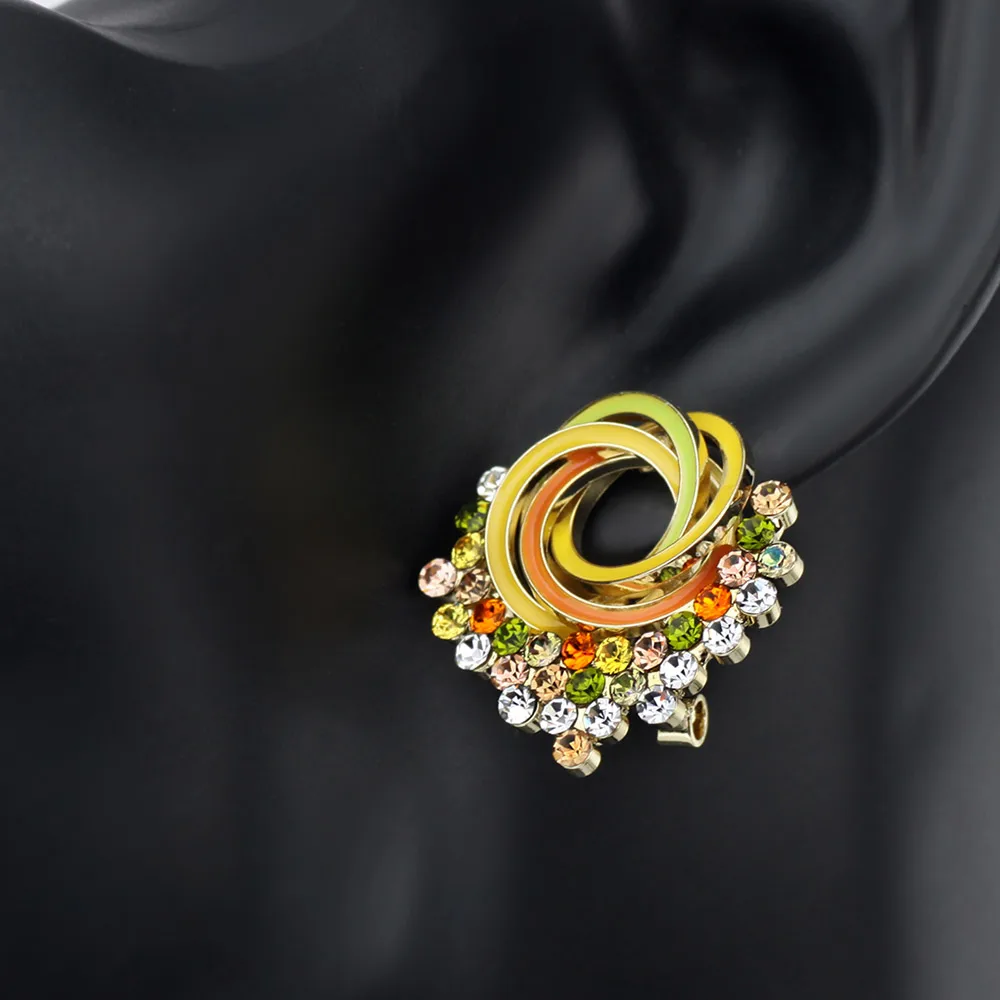 Neoglory разноцветные очаровательные серьги-гвоздики со стразами для женщин и