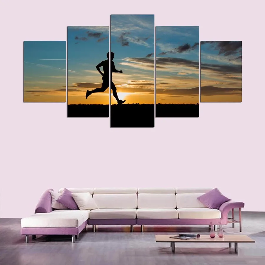 5 panel Running movement hd Art print canvas art wall framed paintings for living room picture ID-603 | Дом и сад