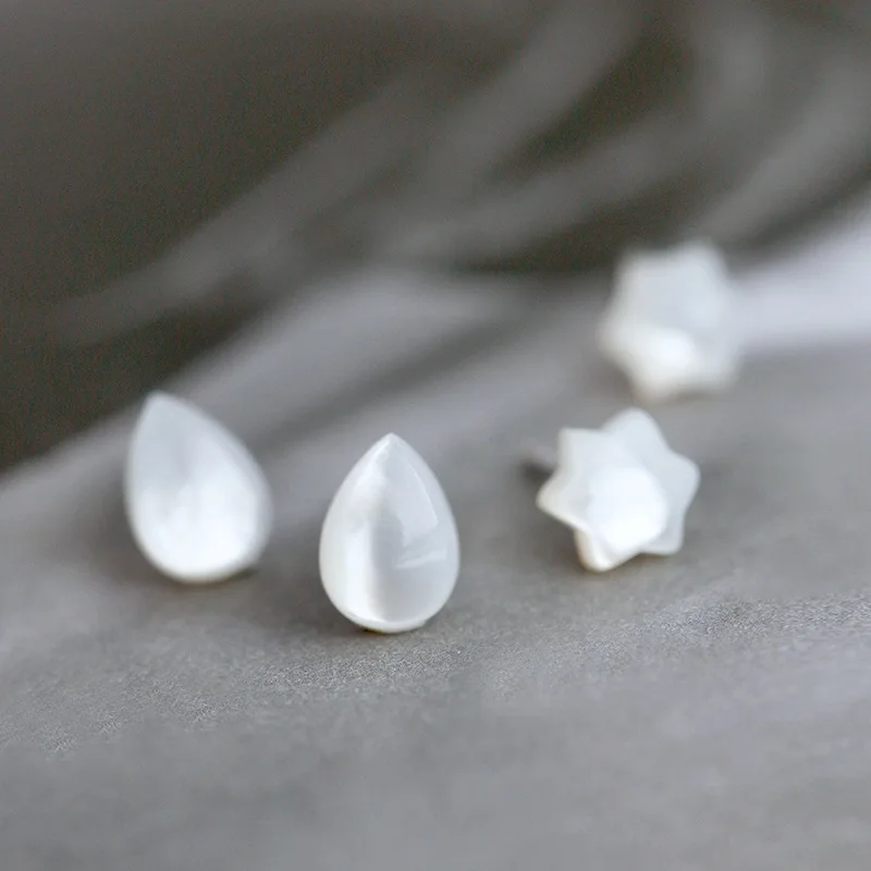 Женские серьги гвоздики в виде ракушек S925|stud earrings|mini stud earringspure silver |
