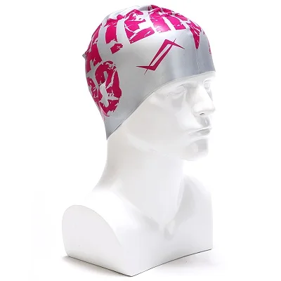 Silver Pink Logo Вода Pro силиконовый Плавательный/бассейн Крышка для взрослых и детей-держать волосы сухими-рекреационные/конкурентоспособные/Фитнес плавать mers-больше цветов - Цвет: Silver Pink Logo