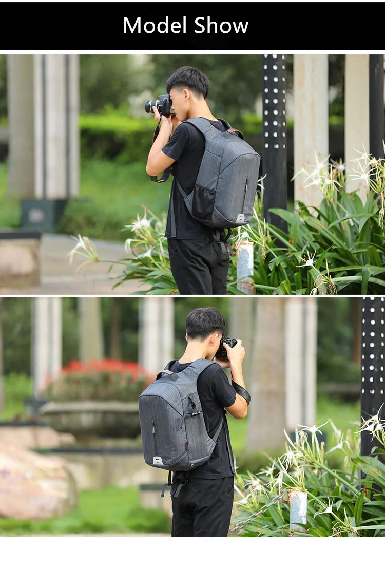 Большой емкости корейский стиль Открытый фотографии рюкзак DSLR водонепроницаемый нейлон камера/видео сумка с держателем штатива дождевик