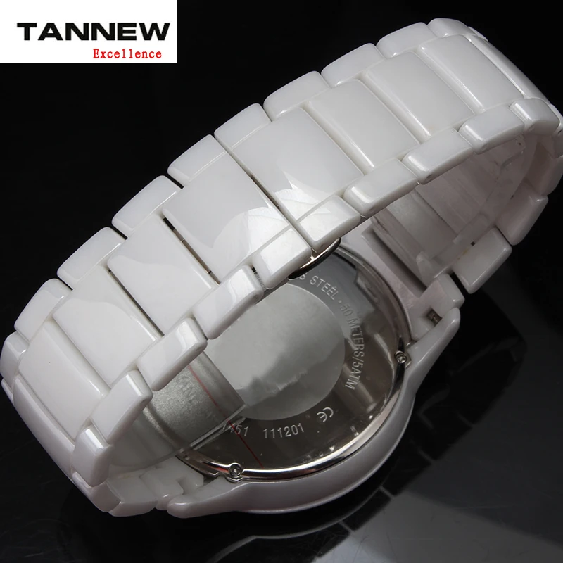 Новый керамический ремешок для часов 24 мм белый или черный с пряжкой-бабочкой AR1451