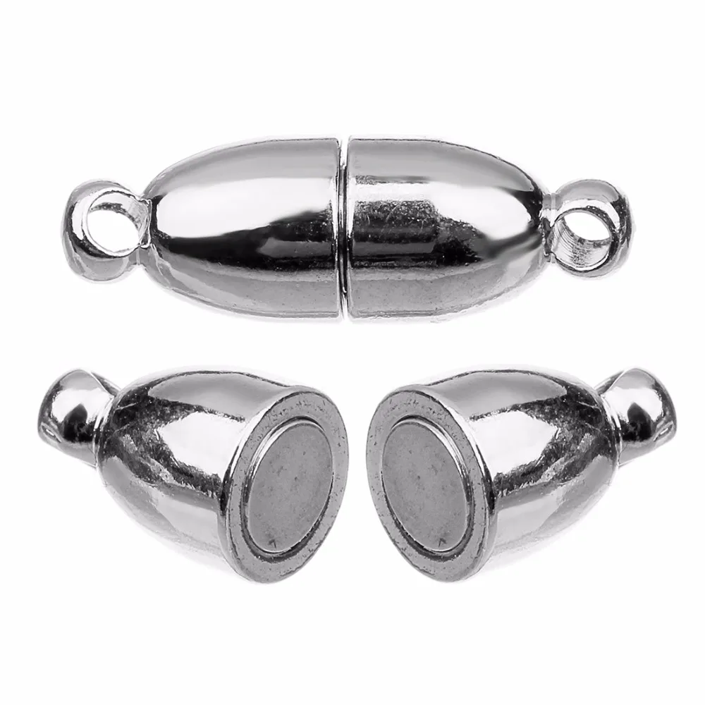 10pcs/lot 6x18mm Rhodium Color Strong Magnetic Clasps for Necklace Bracelet Chain Buckle Hook DIY Jewelry Making Findings | Украшения и