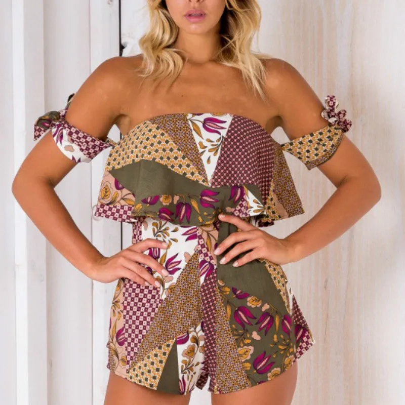 2018 Модный женский сексуальный летний модный элегантный мини-комбинезон с