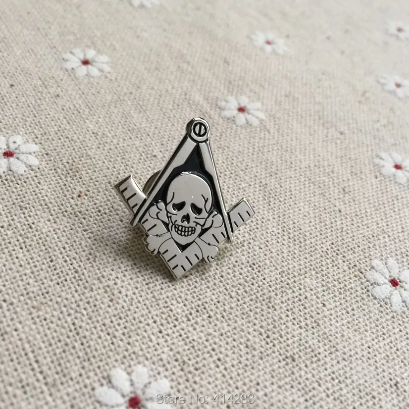 Masonic нагрудные броши значки для каменной кладки череп и скрещенные кости