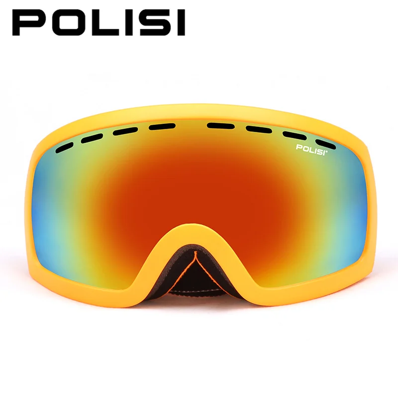 

POLISI Ski Snowboard Goggles Anti-fog Double Layer Big Spheral Lens Snow Eyewear Polarized UV Protection Outdoor Skate Glasses