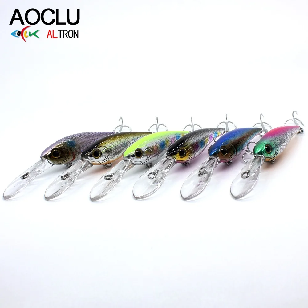 AOCLU 6 шт./лот воблеры супер качество цветов 60 мм Жесткая приманка Shad Crankbait