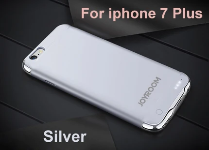 silver for i7 plus Высококачественный портативный чехол для телефона с зарядкой батареи для iphone 7 6 6s Plus зарядное устройство чехол для iphone 6 6s 7 Чехол для резервного копирования - Цвет: silver for i7 plus