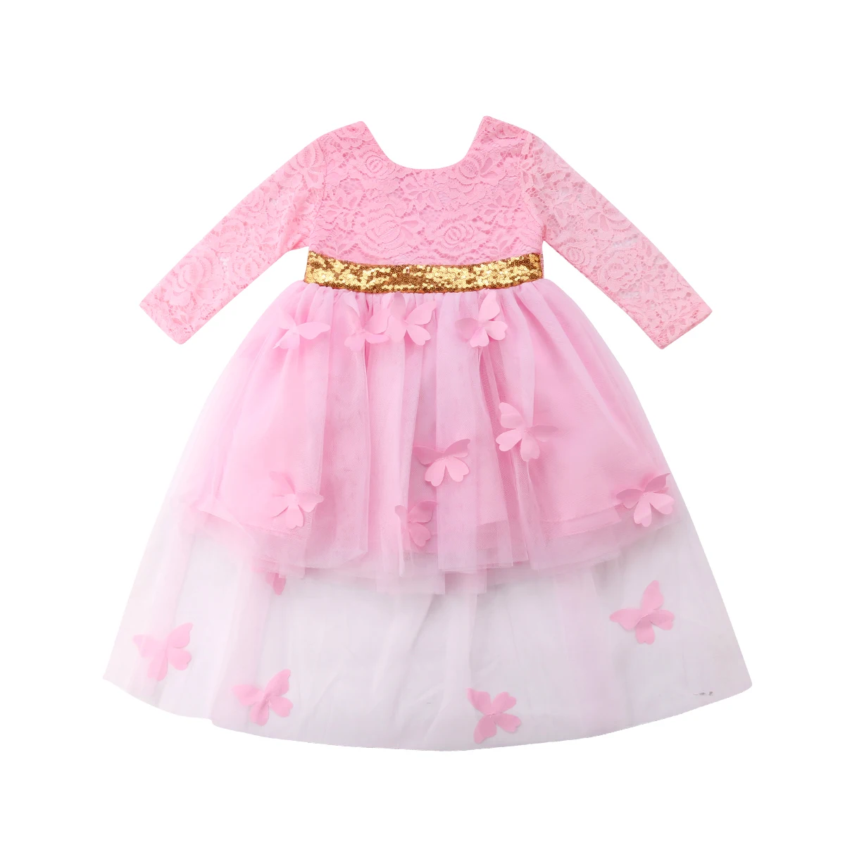 Kids Toddler Infant Baby Girls Clothing Dresses Long Sleeves Lace Bowknot Tutu Layered Party Ball Gown Dress Girl 1-6T | Детская одежда