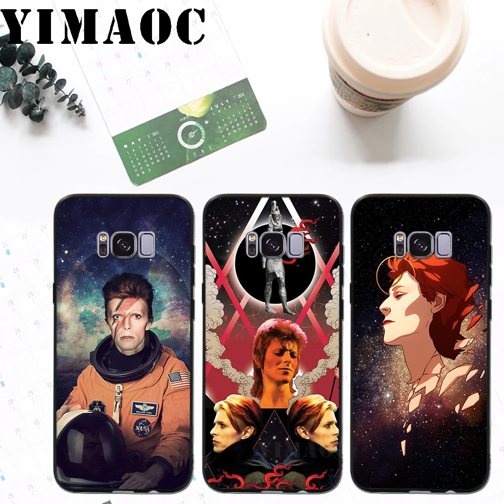 YIMAOC David Bowie Soft Silicone Case for Samsung Galaxy A3 A5 A6 Plus 2017 2016 S6 S7 Edge S8 S9 & Note 8 9 |