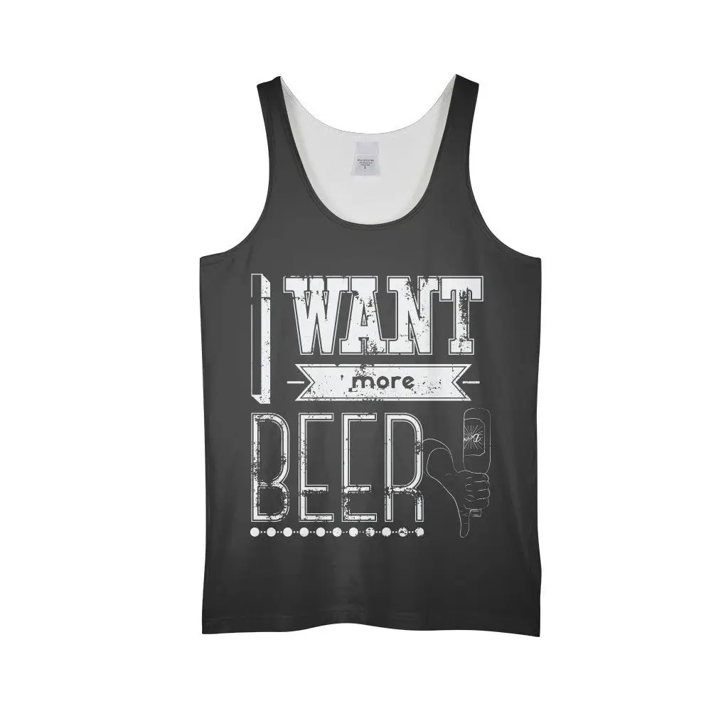 I want Beer More Letter 3D напечатанный мужской спортивный бюстгальтер фитнес без рукавов