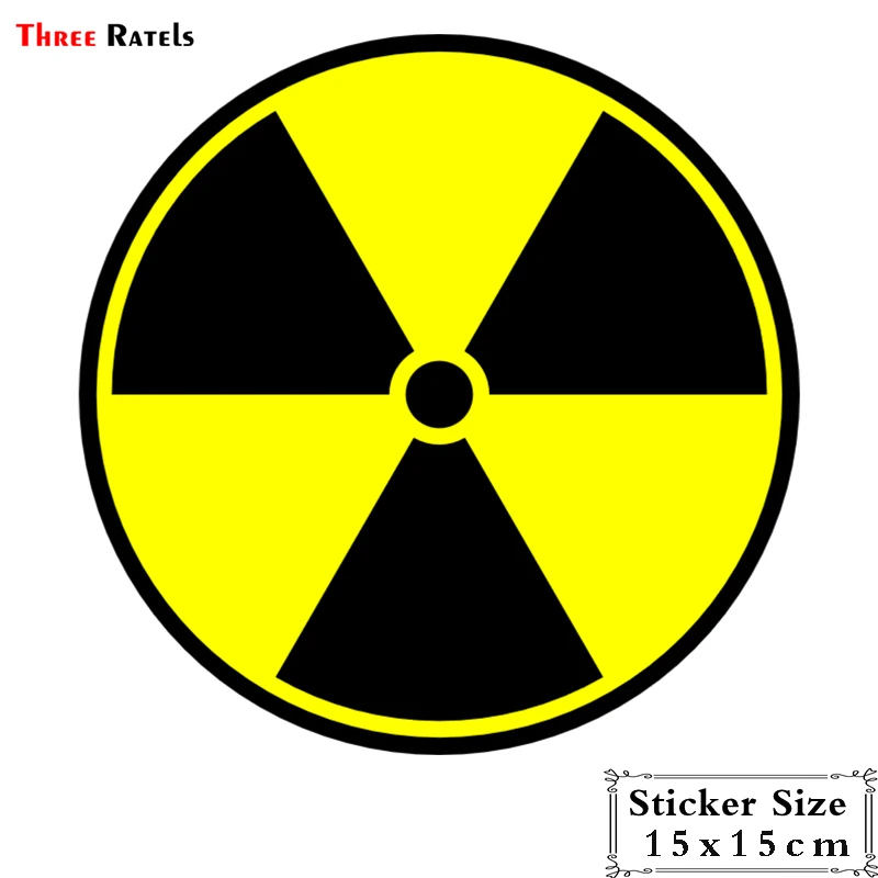 Three Ratels TRL024# 15x15см Предупреждение радиоактивное полноцветные наклейки на авто из