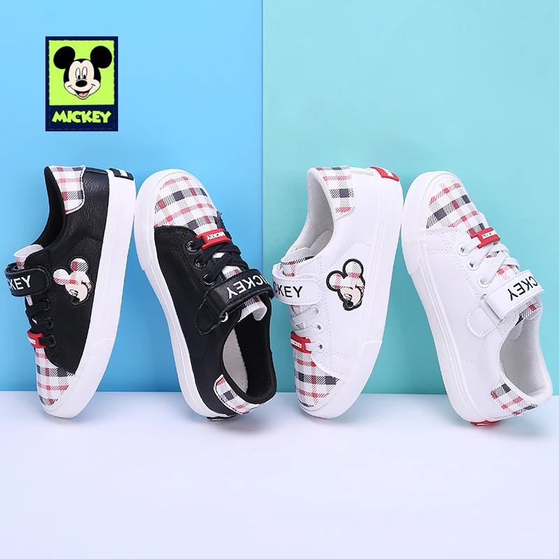 Disney Children's Casual Shoes Mickey Non-slip children's casual boys girls leather breathable sneaker shoes Size 24-30 | Детская