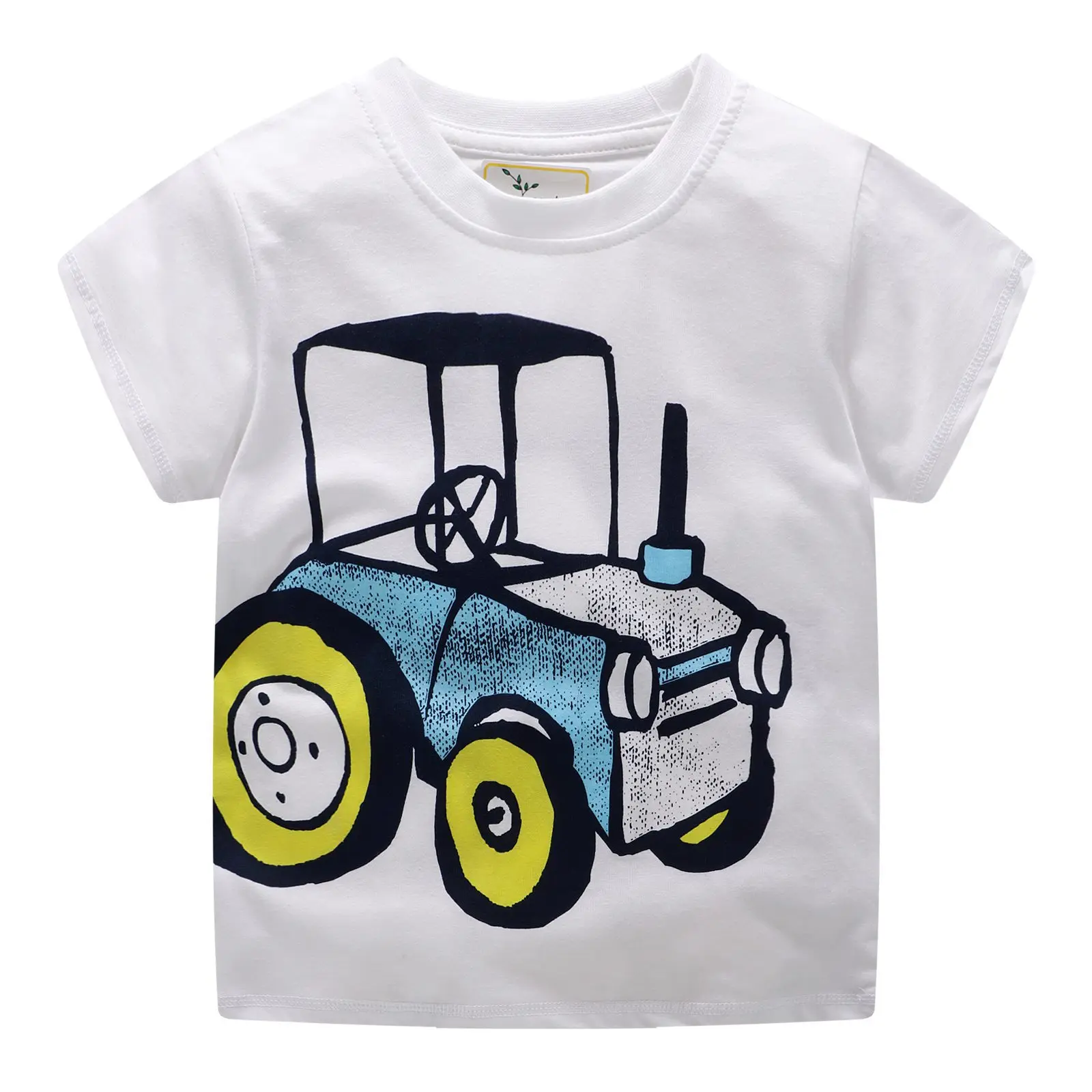 Футболка с короткими рукавами для мальчиков и девочек белая хлопковая принтом