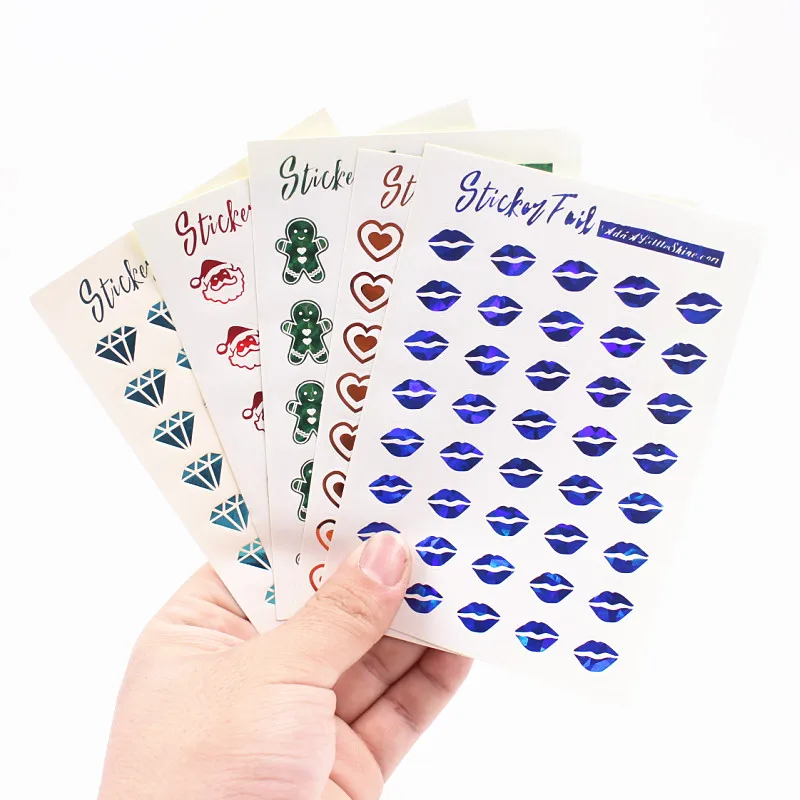 6 Sheets/pack Creative Kids DIY Bronzing Stamping Diamond Lips Stickers Scrapbook Sticky Notes Decoration Children Classic Toys |