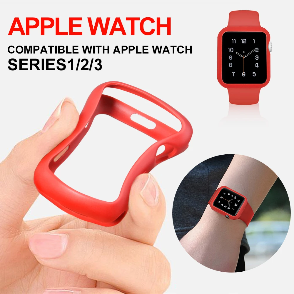 Musen применимо к Apple Watch 3 2 1 Новый мягкий силиконовый Бампер Защитный чехол 42 мм 38