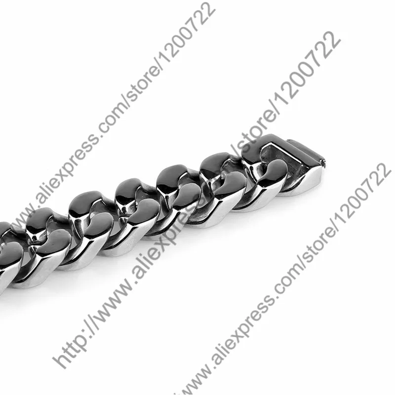 Мужской модный браслет из нержавеющей стали в стиле хип-хоп с высокой полировкой