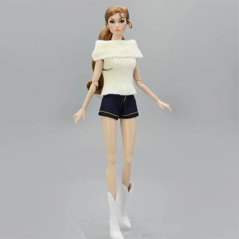 Pure Color Soft Knitted Woven Tops Sweater For Barbie Doll Clothes Blythe Gifts 1/6 Accessories Kids Toy | Игрушки и хобби