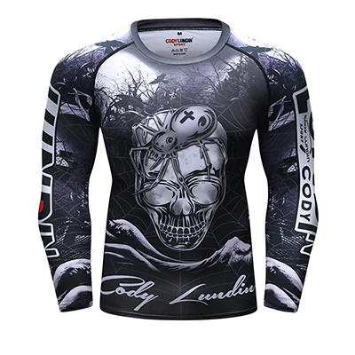 Mma Футболка мужская Рашгард джиу джитсу bjj футболка с длинным рукавом Фитнес муай тай бокс Спорт свитер Рашгард Mma боксерский Джерси - Цвет: Style K