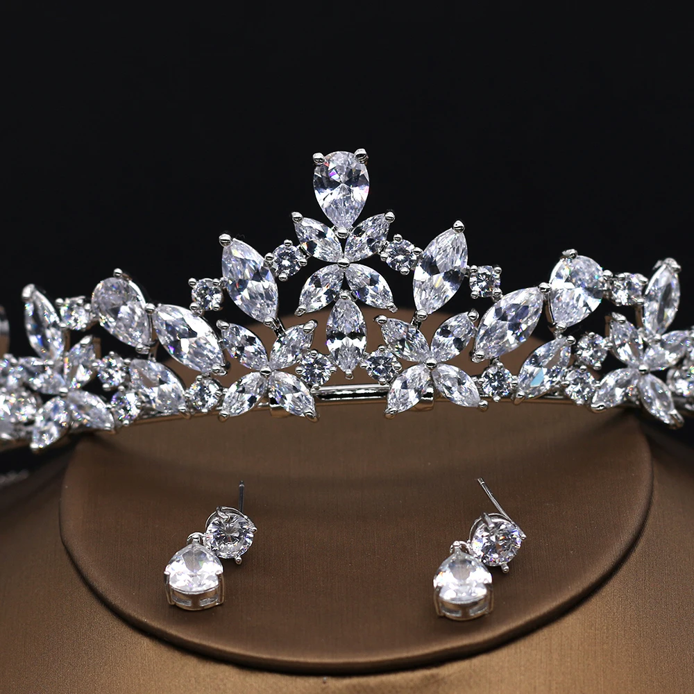 Модные свадебные комплекты ювелирных изделий с кубическим цирконием цветок
