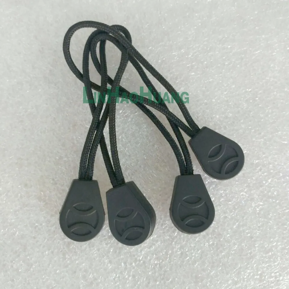 

100pcs/lot slip-resistant black silicon zipper puller for apparel luggage bag sportwear free shipping 2017081401