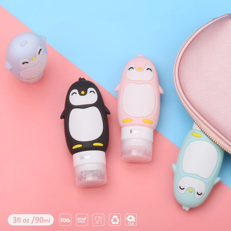 4pcs/set Leak Proof Refillable Portable Size Toiletry Containers for Shampoo Lotion Liquid Camp Vacation Accessory Cute Style | Дом и сад