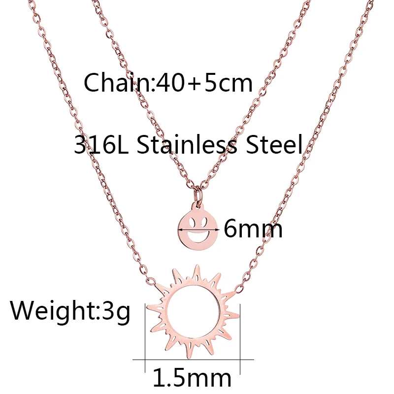 ELSEMODE Сверхъестественное Двухслойное простое ожерелье с изображением смайлика