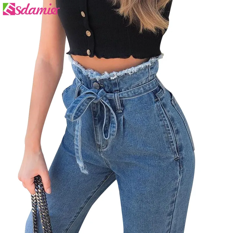 ESDAMIER хит продаж джинсы-бойфренды женские винтажные джинсы с высокой талией