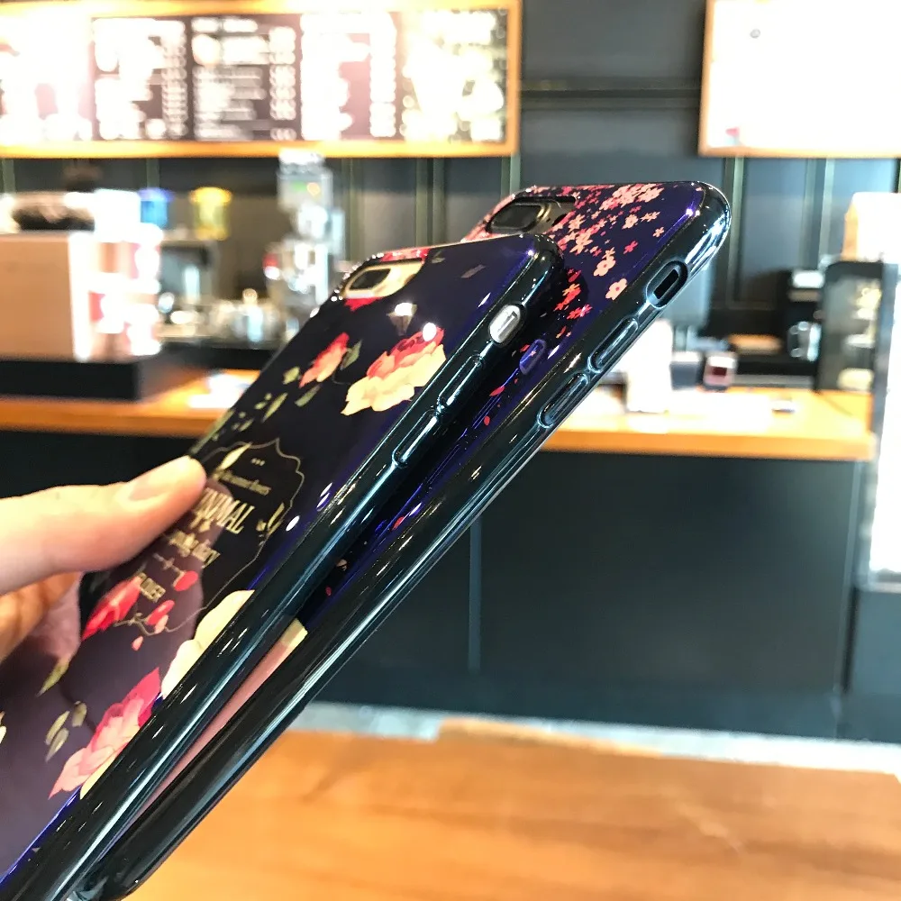 Чехол Синий луч для Apple iPhone 7 8X6 6s Plus 8 TPU Мягкий силиконовый чехол красивые цветы