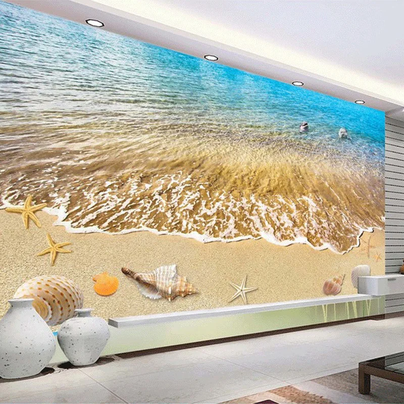 Пользовательские этаж росписи современный летние пляжные ракушками и морскими