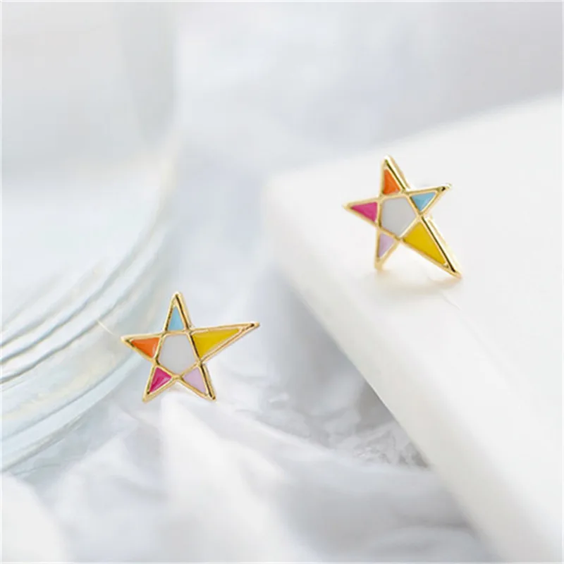 Популярные модные милые серьги гвоздики с изображением капельного масла из