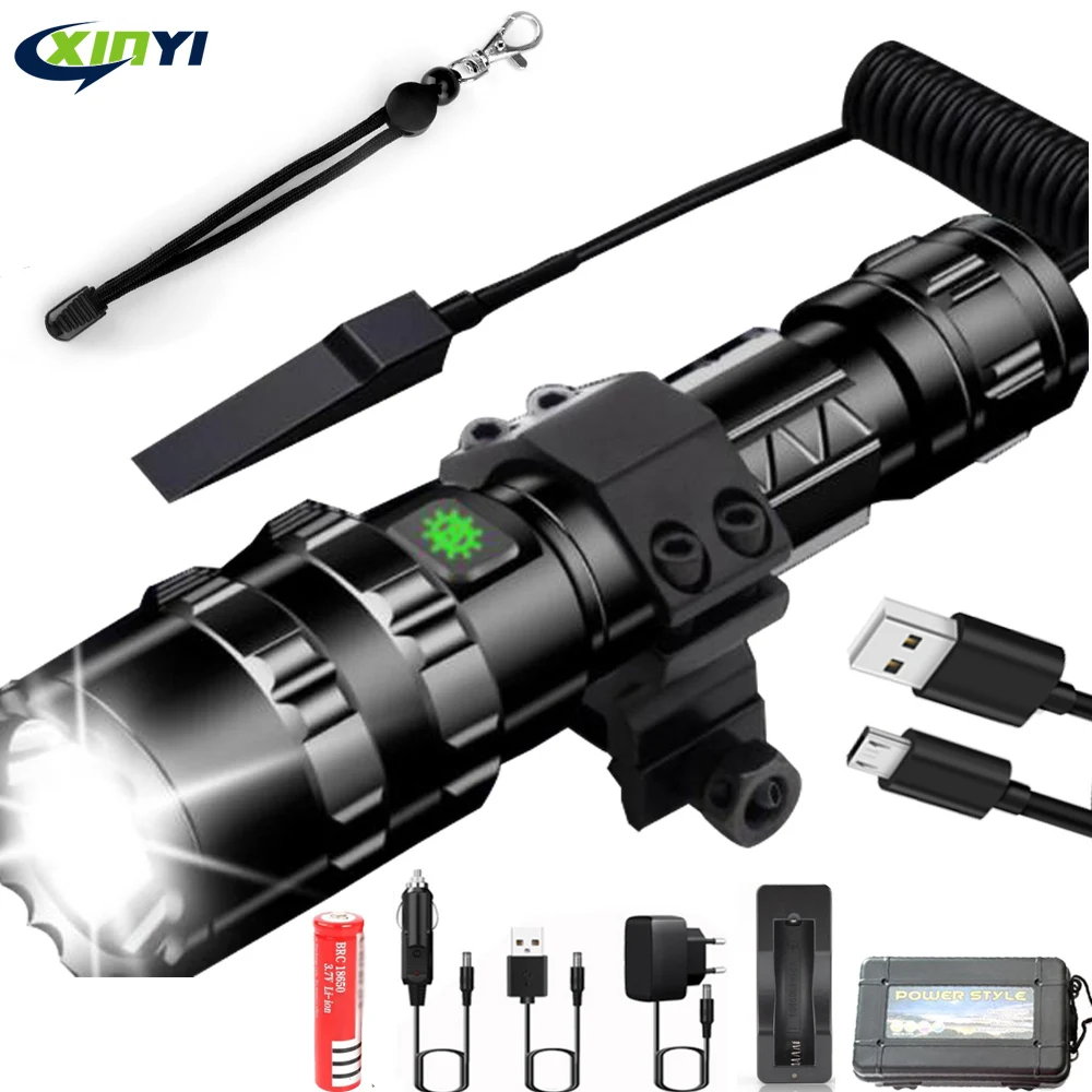 Тактический светодиодный фонарик 60000 лм ультраярсветильник охотничий фонарь L2