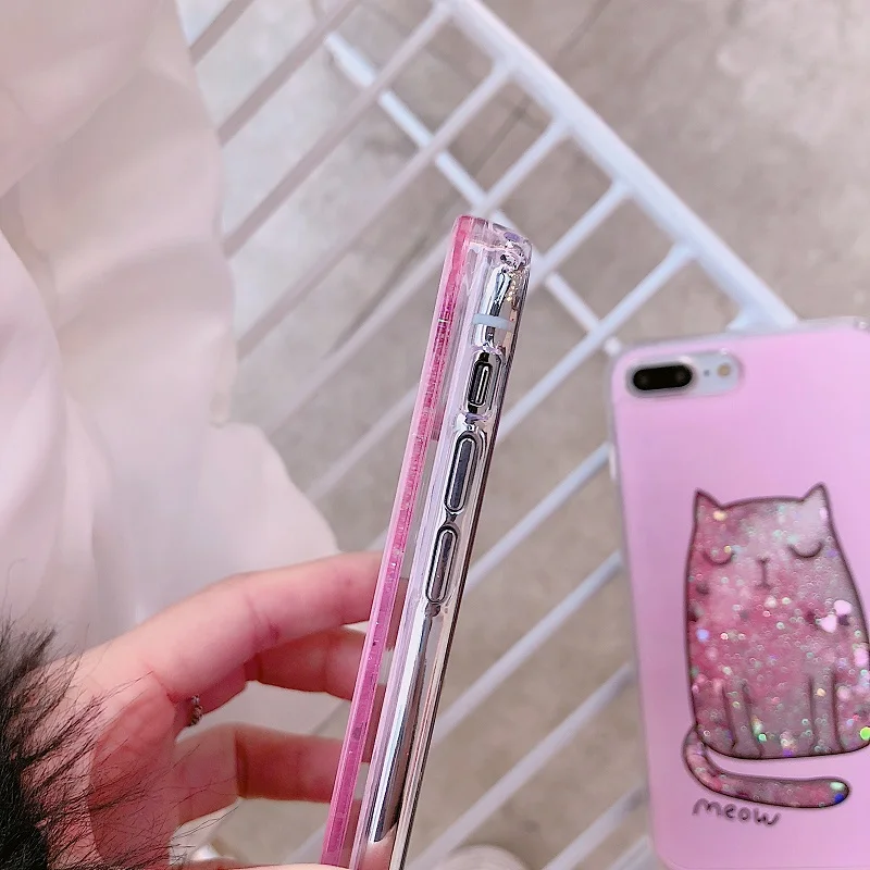 Чехол для телефона Fat Meow Kitty розовый блестящий чехол с закрытыми глазами iphone 6/6S 7 8