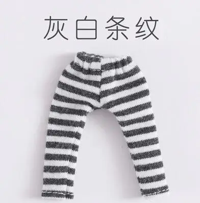 8 grey white Новая Одежда для кукол спортивные штаны в полоску для ob11 Одежда для кукол для ob11, holala, obitsu11, 1/12 bjd аксессуары для кукол Одежда для кукол - Цвет: 8 grey white