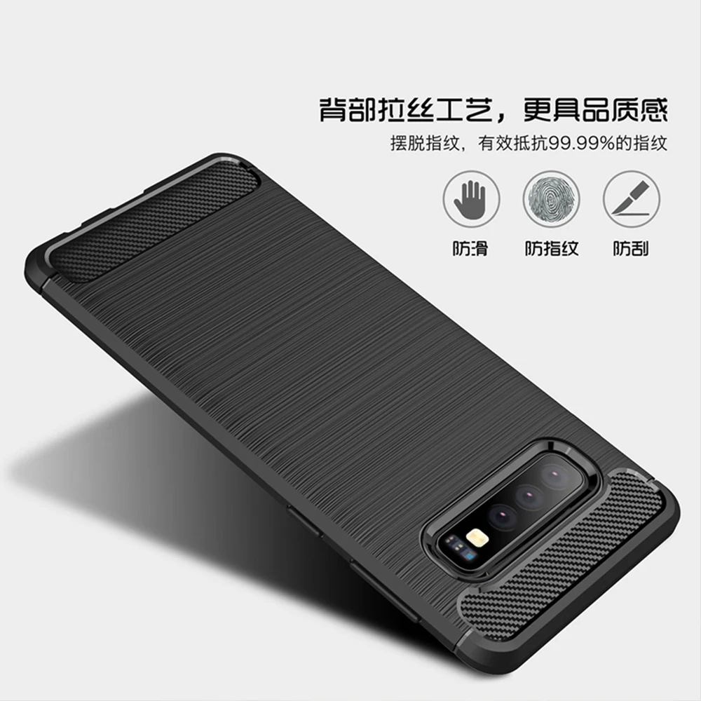 Чехол из углеродного волокна для Samsung Galaxy S10 Plus, чехол для телефона с полной защитой для Galaxy S 10 S10+ S10e, противоударный бампер