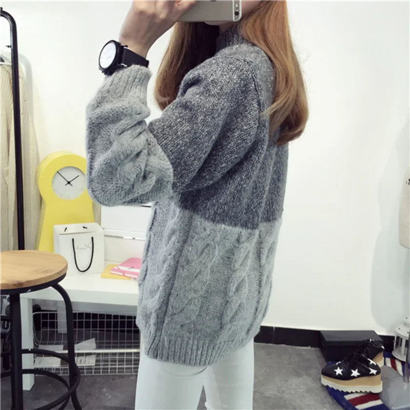 2019 Winter Women Turtleneck Oversized Sweaters Sleeves Loose Comfy Pullovers Solid Colors Sweater Tops | Женская одежда