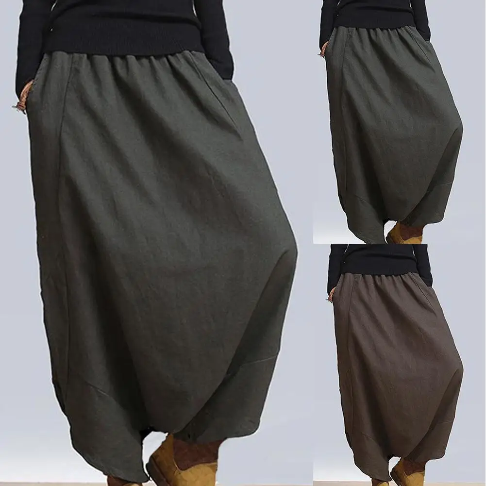 

woman pants Fashion Women Solid Color Elastic Waist Baggy Long Trousers Harem Pants woman pants sweatpants mujer pantalones