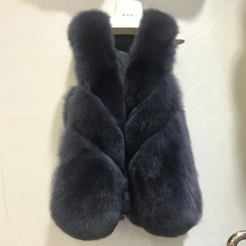 FXFURS Новое Поступление Женское зимнее плотное меховое пальто натуральный Лисий