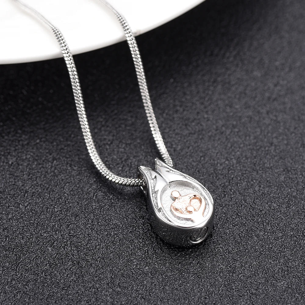 

IJD10066 Loss of Lover Memorial Urn Necklace Engraving Teardrop Cremation Pendant Jewellery Funeral Urn Casket Ashes Container