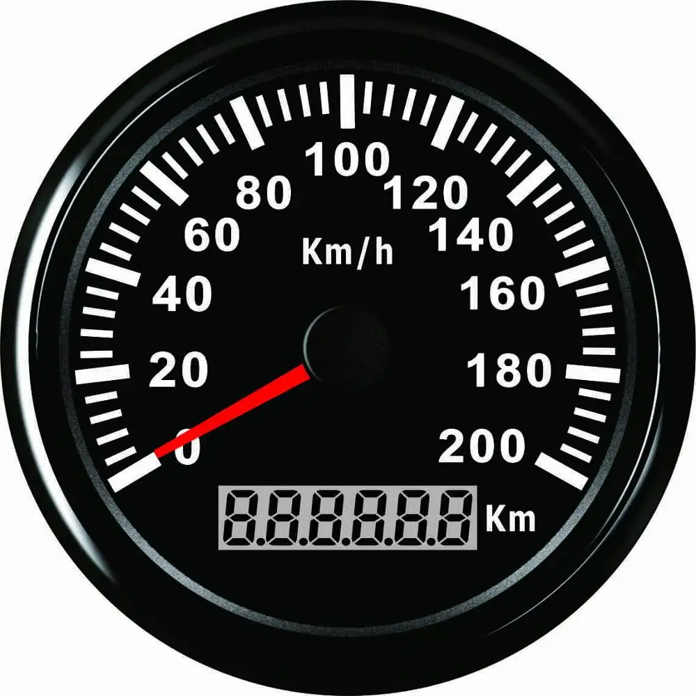 Водонепроницаемый автомобиль Грузовик Лодка Мотор Авто 85 мм gps Спидометр 120 км/ч 200 км/ч красная подсветка 9-32 В с gps антенной - Цвет: 200K-BN