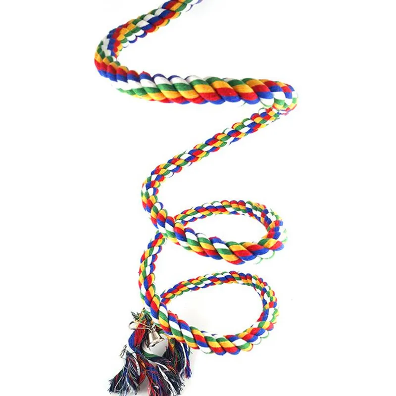 Плетеный попугая веревка для жевания волнистый Попугайчик колокол окунь катушки